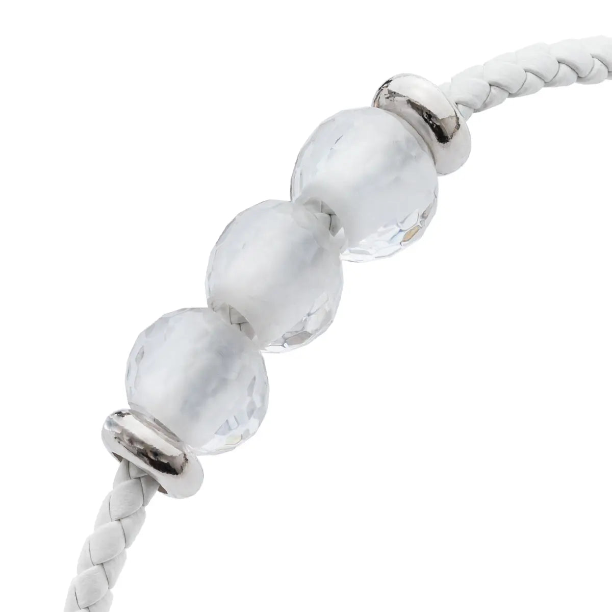 b.yours – Nahaufnahme Bergkristall 925 Silber, Lederarmband, Unisex