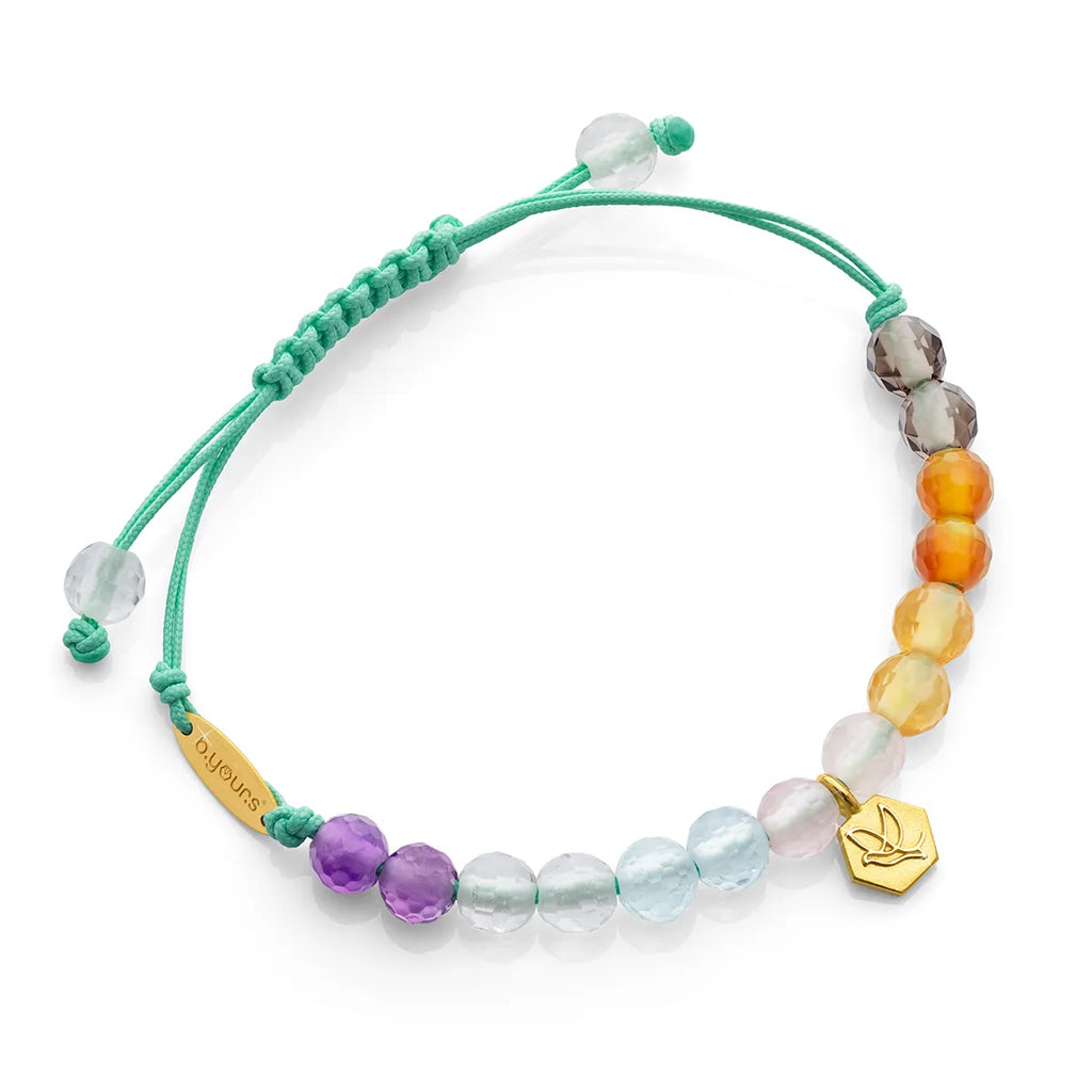 b.yours IN TOUCH Nylonarmband 7 Chakra Mint – 750 Gelbgold, Unisex