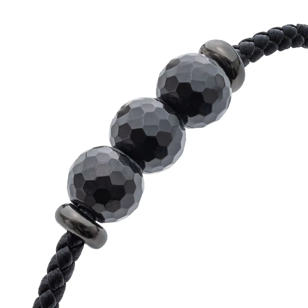 b.yours Lederarmband Schwarzer Turmalin – 925 Silber, Unisex