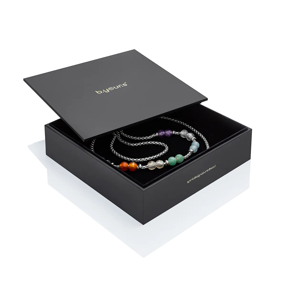 b.yours IN TOUCH Armband 7 Chakra – 925 Silber, Unisex – in Geschenkbox