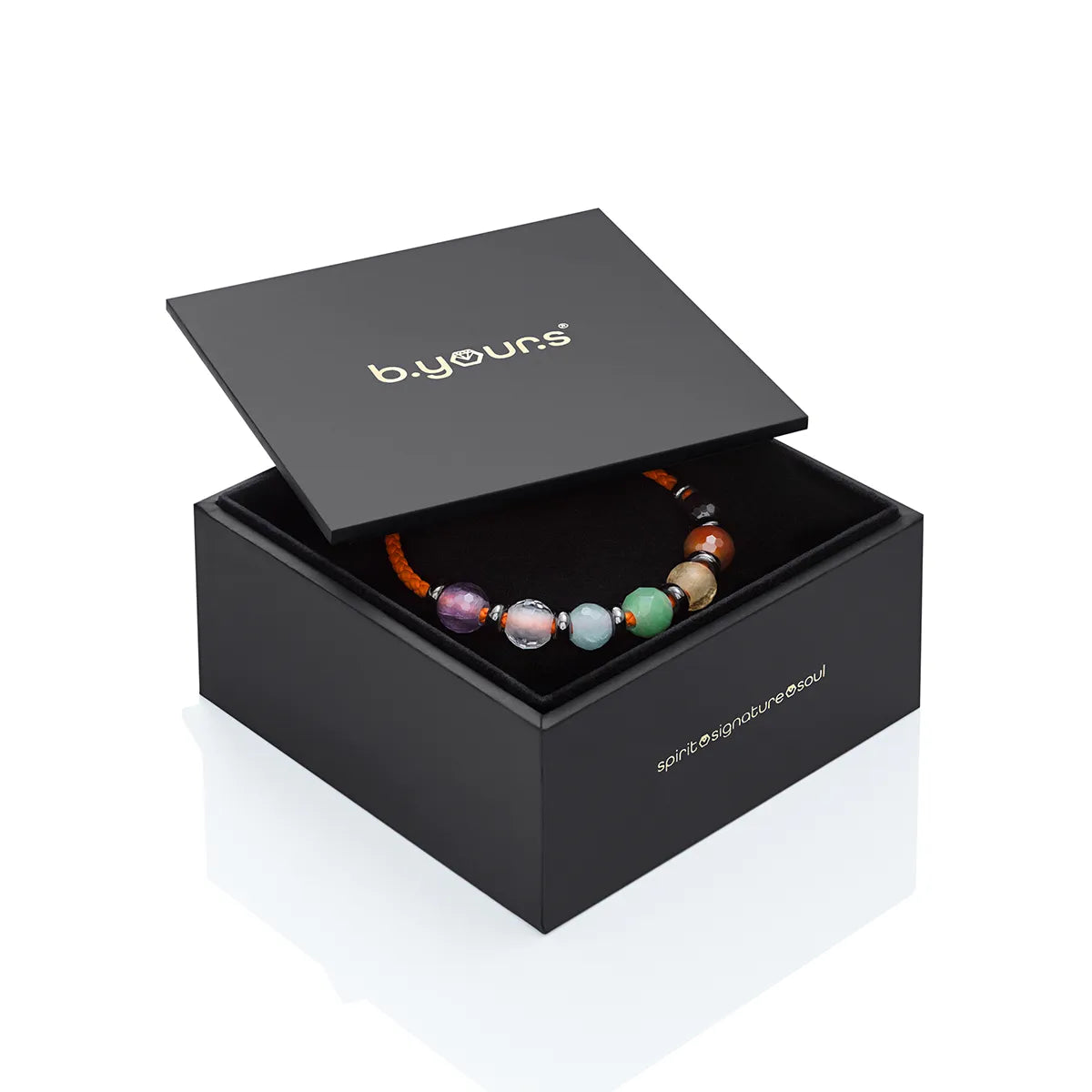 b.yours Lederarmband Amethyst – 925 Silber, Unisex – in Geschenkbox