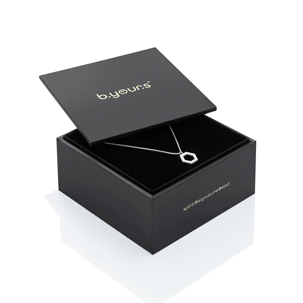 b.yours IN SPARKLE BALANCE Armband Hexagon Diamant – 750 Weißgold – in Geschenkbox