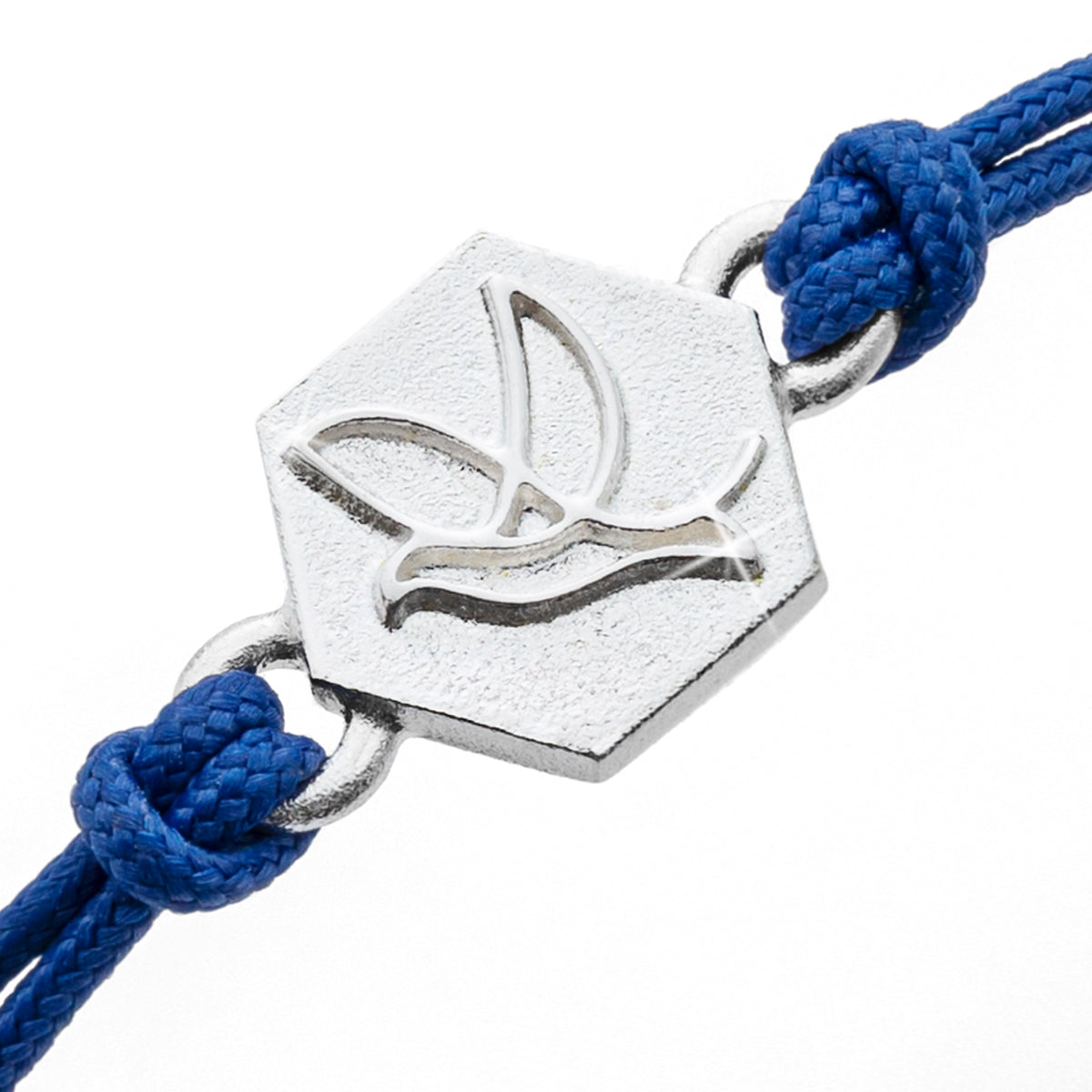 b.yours IN YOU – Nahaufnahme Taube 925 Silber, Nylonarmband Dunkelblau, Unisex