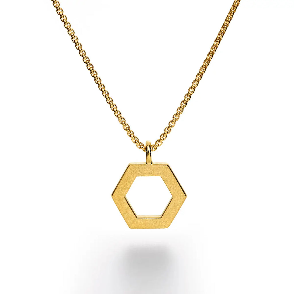 b.yours IN FREE BALANCE Kette Hexagon Gelb – 750 Gelbgold, Damen