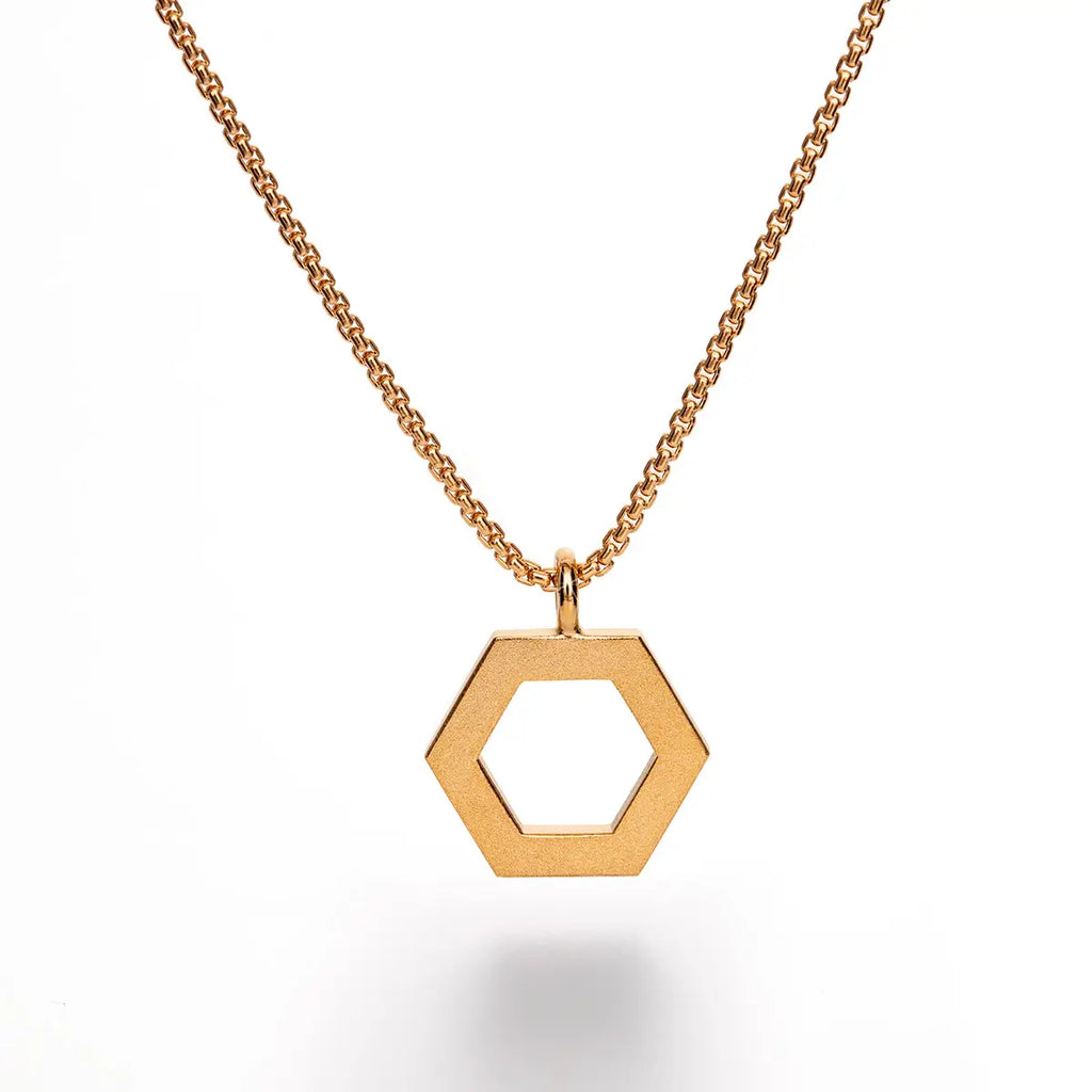 b.yours IN FREE BALANCE Kette Hexagon – 750 Roségold, Unisex
