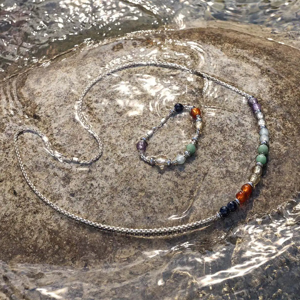 b.yours IN MOVE Kette 7 Chakra – am Handgelenk getragen, 925 Silber, Unisex