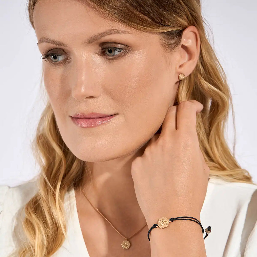 b.yours IN YOU Nylonarmband Taube – 750 Gelbgold, Unisex