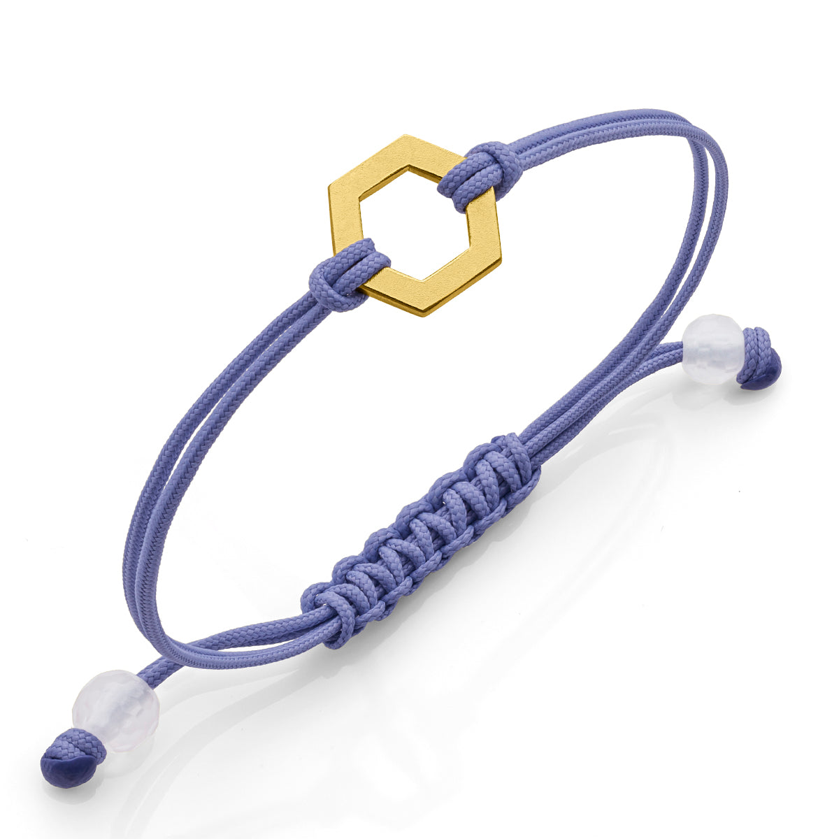 b.yours IN FREE BALANCE Nylonarmband Hexagon – 750 Gelbgold, Unisex