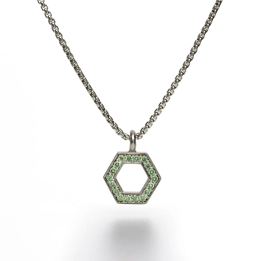 b.yours IN SPARKLE BALANCE Kette Hexagon Diamant Weiß – 750 Weißgold