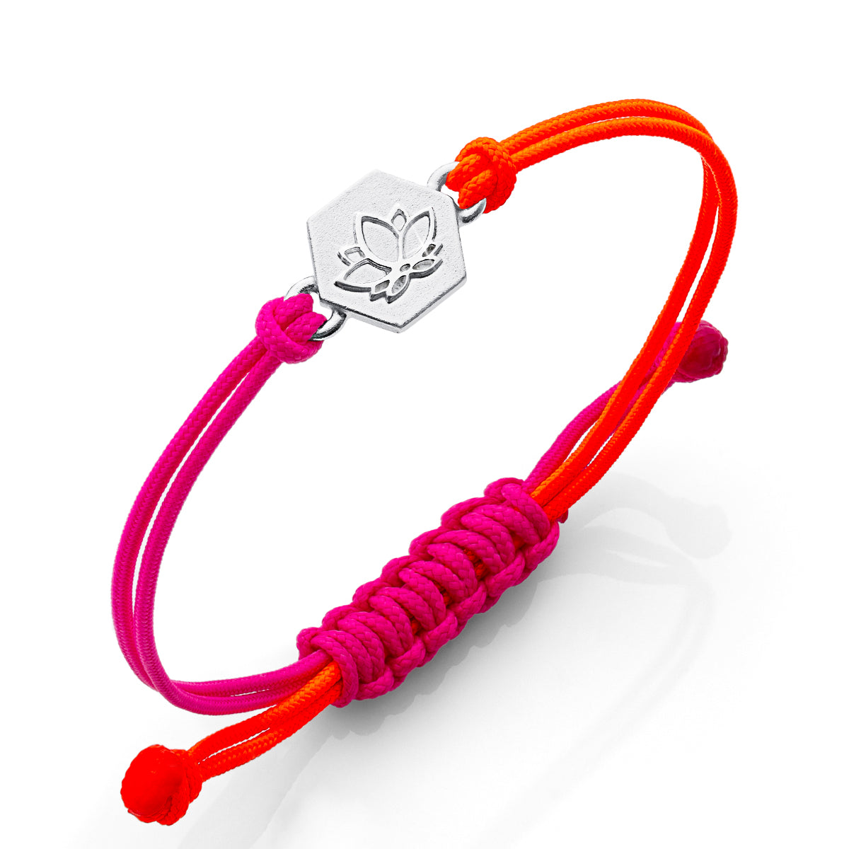 b.yours IN YOU Nylonarmband Lotus Orange – 925 Silber, Unisex