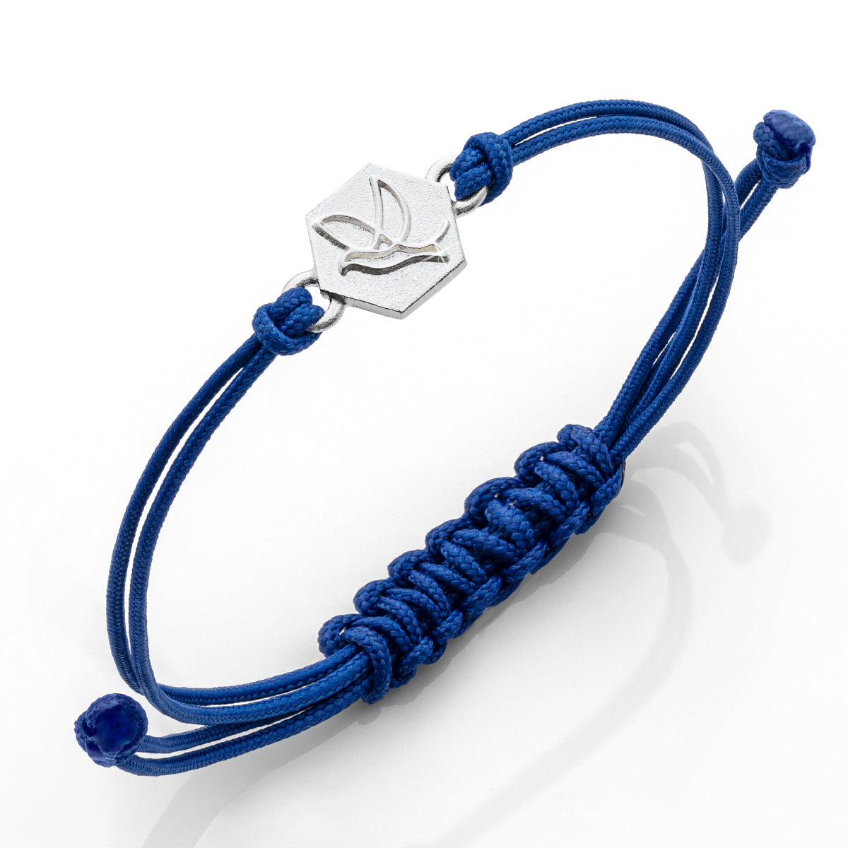 b.yours IN YOU Nylonarmband Taube Dunkelblau – 925 Silber, Unisex